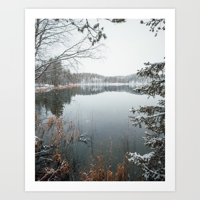 First snow, Lapland Art Print