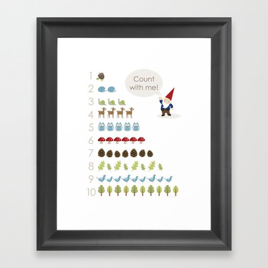 Woodland Counting Framed Art Print