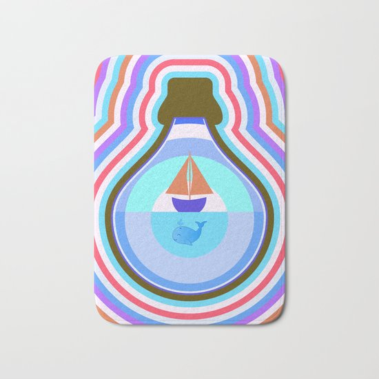 Ship and waves Bath Mat