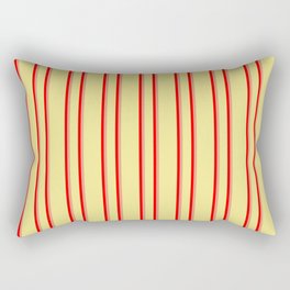 [ Thumbnail: Tan, Red, and Dark Salmon Colored Pattern of Stripes Rectangular Pillow ]