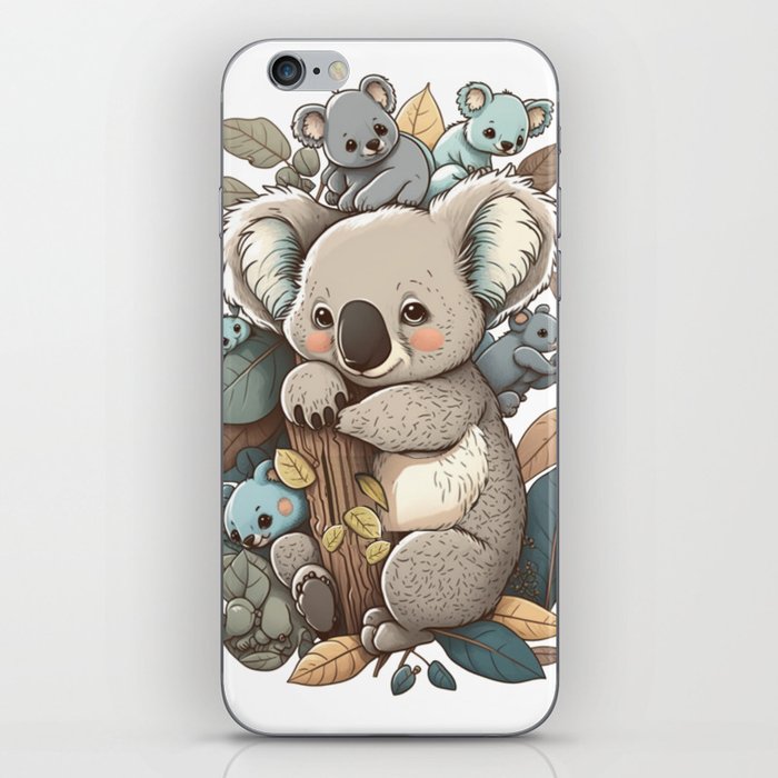 Cute Koala Bear Mom Or Dad Baby Koala Cartoon iPhone Skin