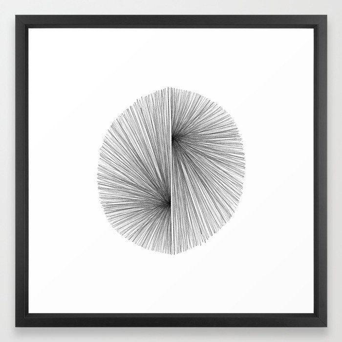 Mid Century Modern Geometric Abstract Radiating Lines Framed Art Print