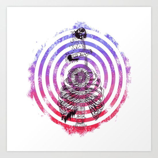 Skeleton Bullseye Art Print