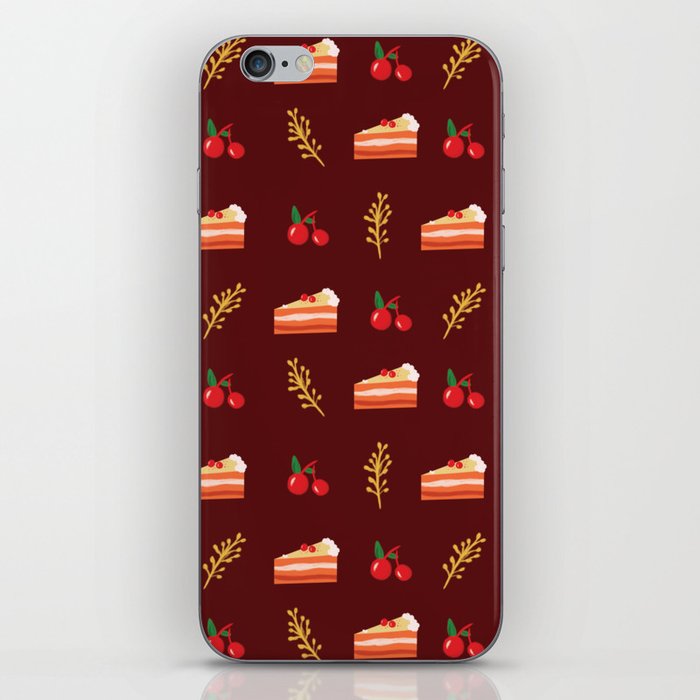 Sweet Christmas Cake Red Print Dessert Lover Pattern iPhone Skin