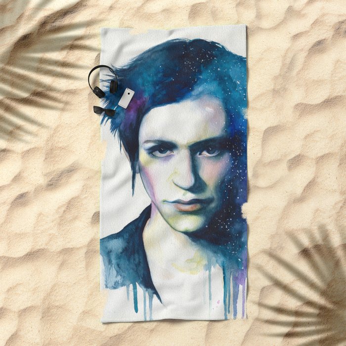 Brian Molko Night Sky Beach Towel By Coratiana Society6
