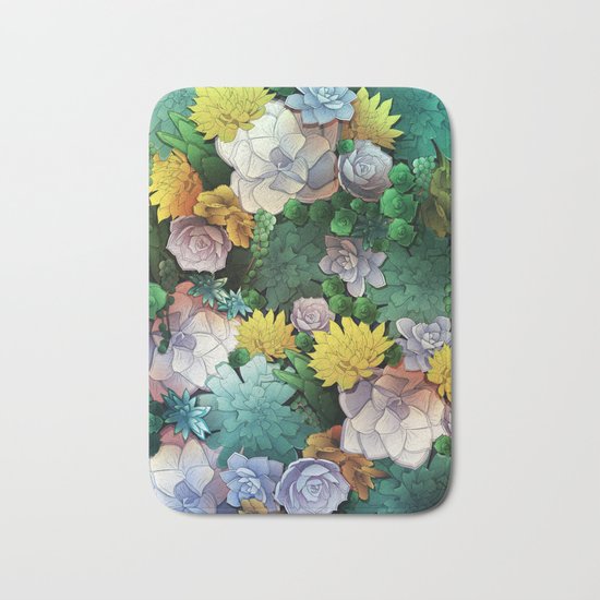 Succulent World Bath Mat
