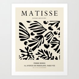 Exhibition poster Henri Matisse-Black and white. Art Print