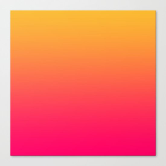 Hot Pink / Golden Heart Gradient Colors Canvas Print