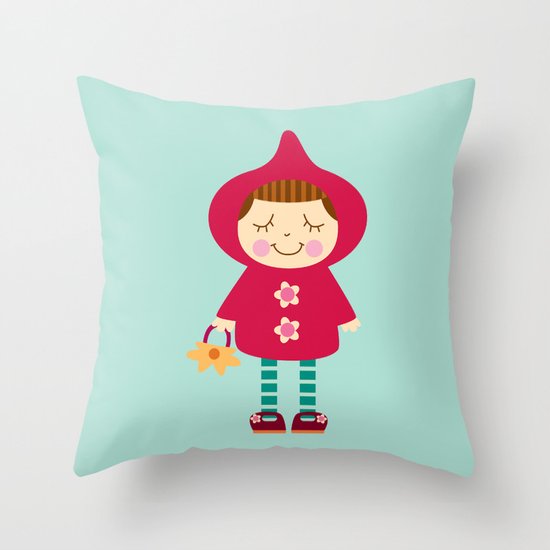 Little red riding hood Throw Pillow