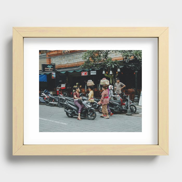   Locals in Ubud, Bali | Travel photography | Indonesia wall art Recessed Framed Print