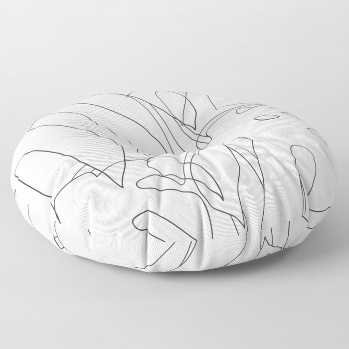 Monstera Illustration 02 Floor Pillow
