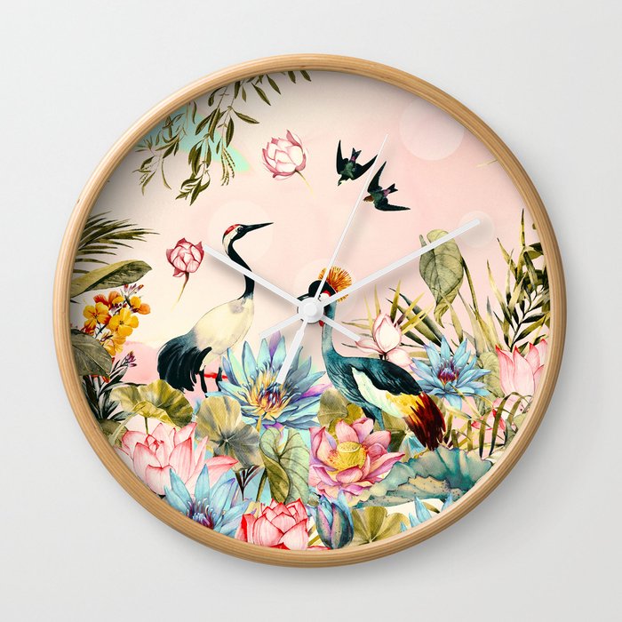 Landscapes of birds in paradise 2 Wall Clock