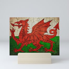Vintage Wales flag Mini Art Print
