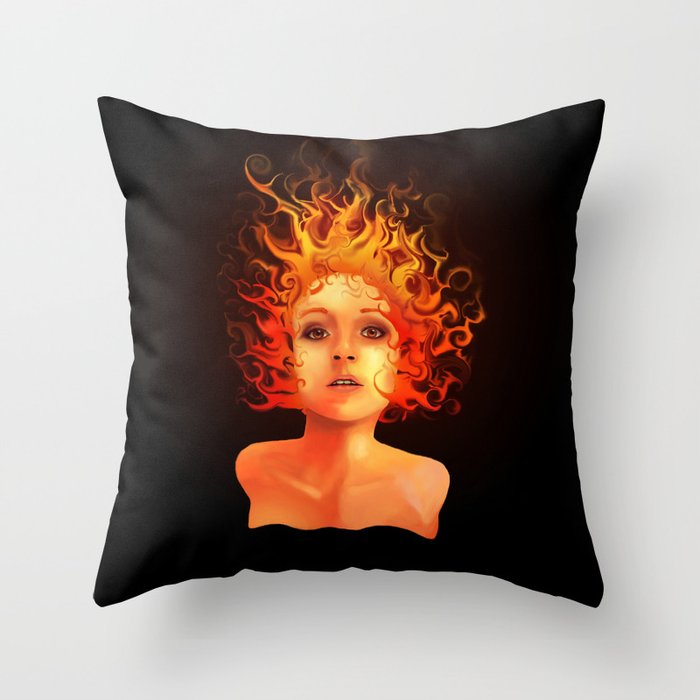 Flame Princess Throw Pillow