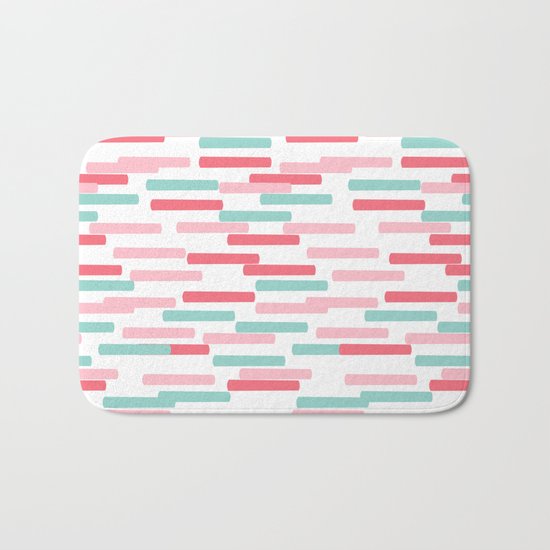 Karena - abstract minimal trendy pattern palette lines dash grid urban affordable dorm college decor Bath Mat
