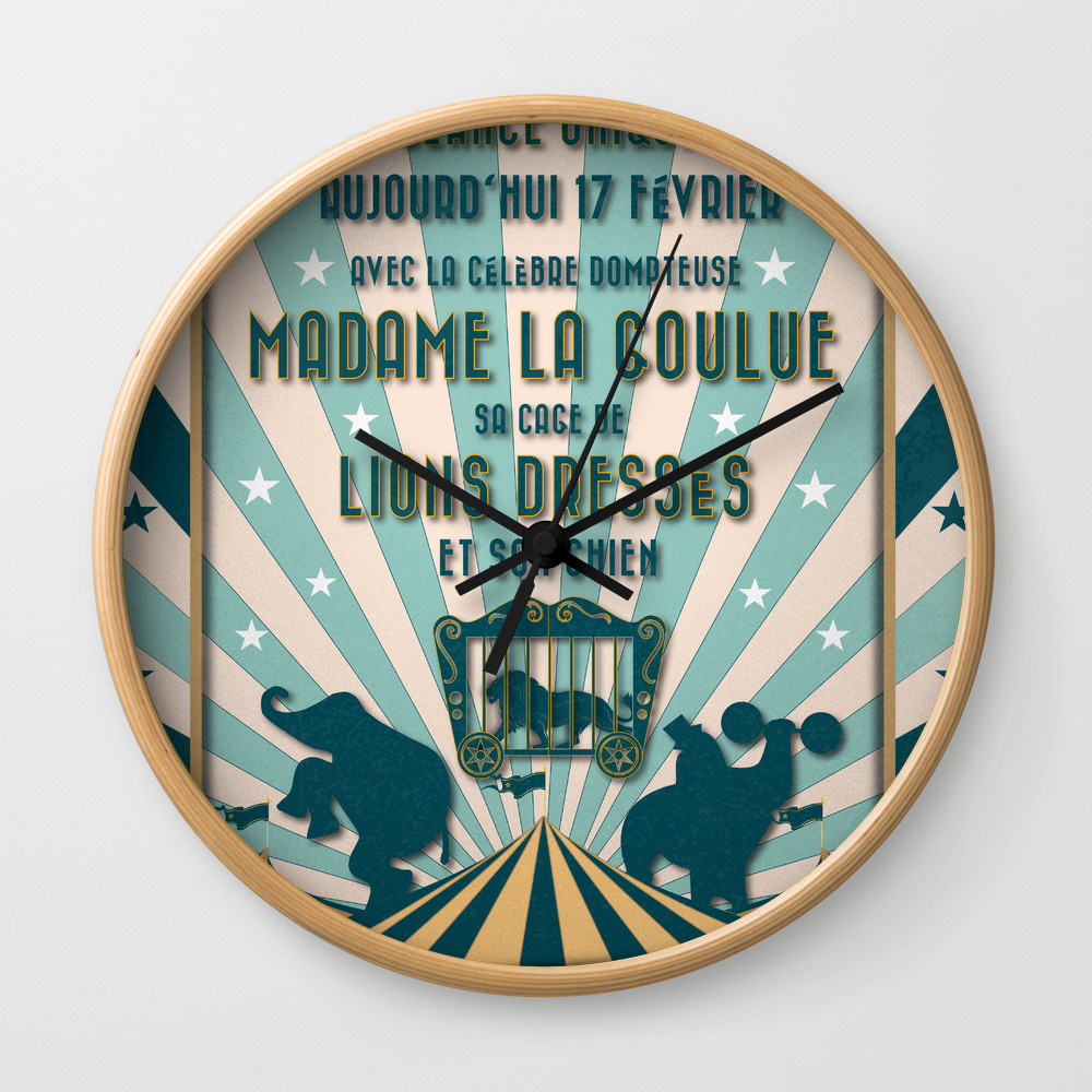 Cirque Price Bleu Wall Clock By Dipweb Society6