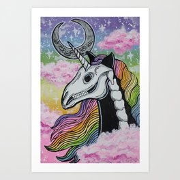 Skeleton Unicorn Art Print