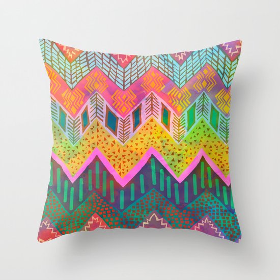 Tribal Chevron - Yellow Throw Pillow