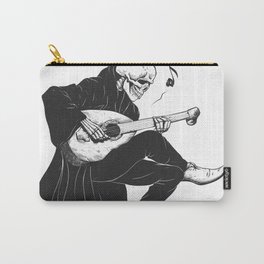 Minstrel playing guitar,grim reaper musician cartoon,gothic skull,medieval skeleton,death poet illus Carry-All Pouch