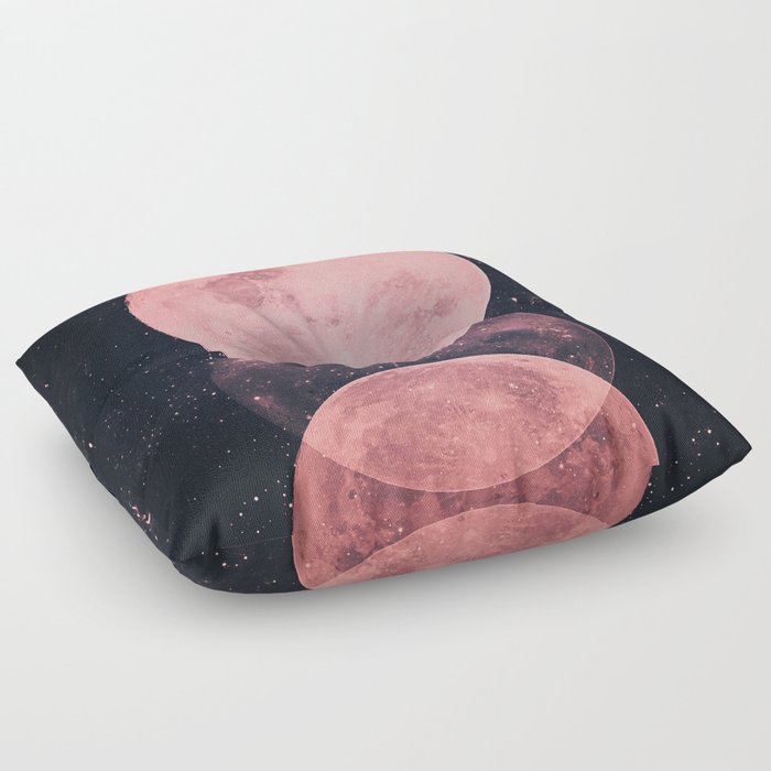Pink Moon Phases Floor Pillow