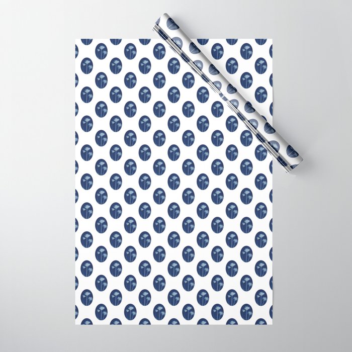 Jackie Partridge Art- Daisies Cyanotype Wrapping Paper