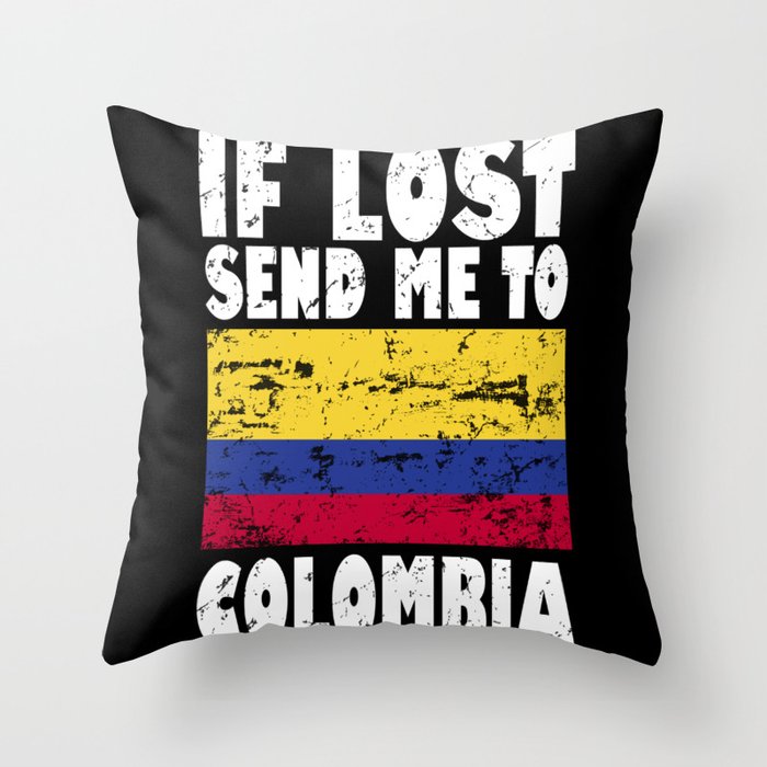 Colombia Flag Saying Throw Pillow