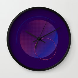 Purple and Pink Halftone Badge Wall Clock