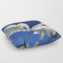 Tropical Florida Art - Egret Majesty Floor Pillow