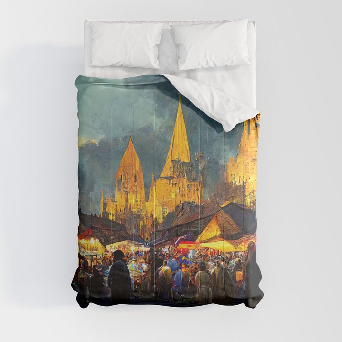 Medieval Fantasy Town Comforter