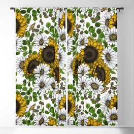 Sunflowers and daisies, summer garden 3 Blackout Curtain