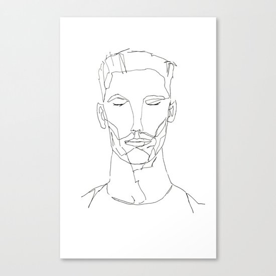 Single line portrait Canvas Print