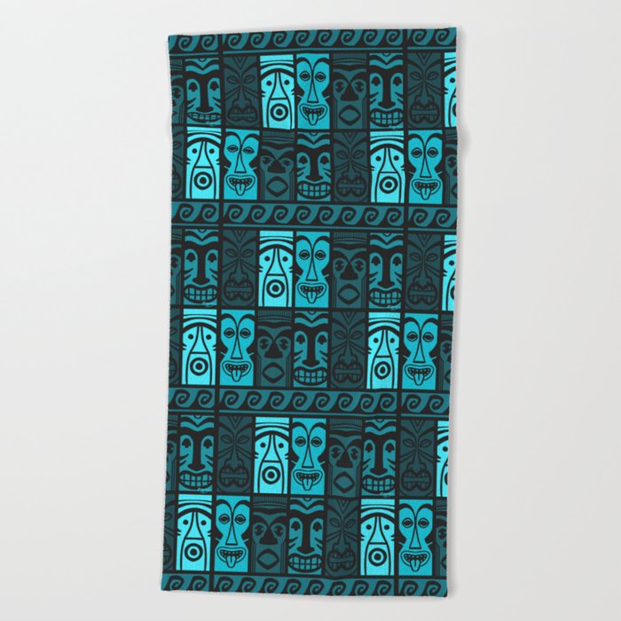 Turquoise Tikis! Beach Towel