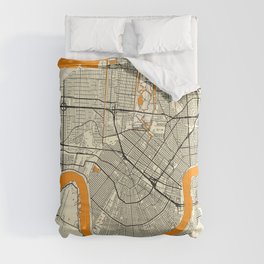 New Orleans Map Moon Comforter