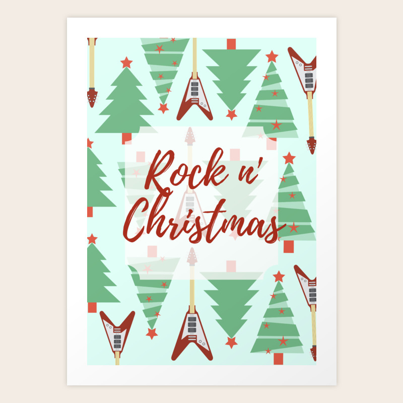 Rock N Christmas Art Print By Naniat Society6