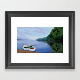 Lake n Boat Framed Art Print