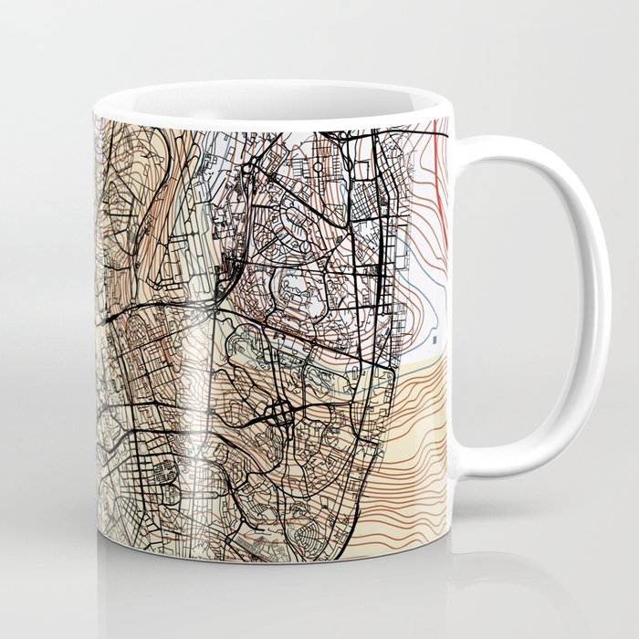 Lisbon - Portugal - Map Drawing Coffee Mug
