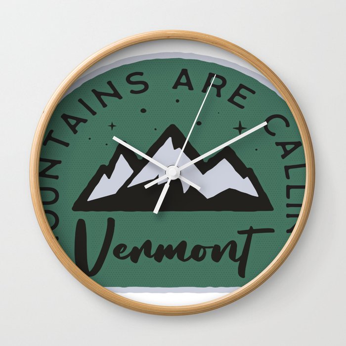 Vermont Mountains are Calling Wall Clock
