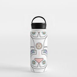 dog 3 one line art Water Bottle