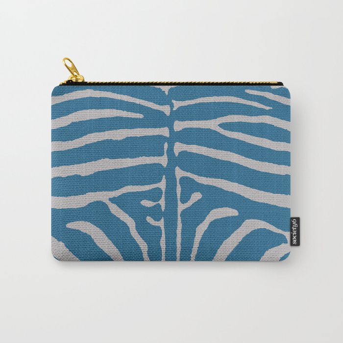 Blue and Gray Zebra 278 Carry-All Pouch