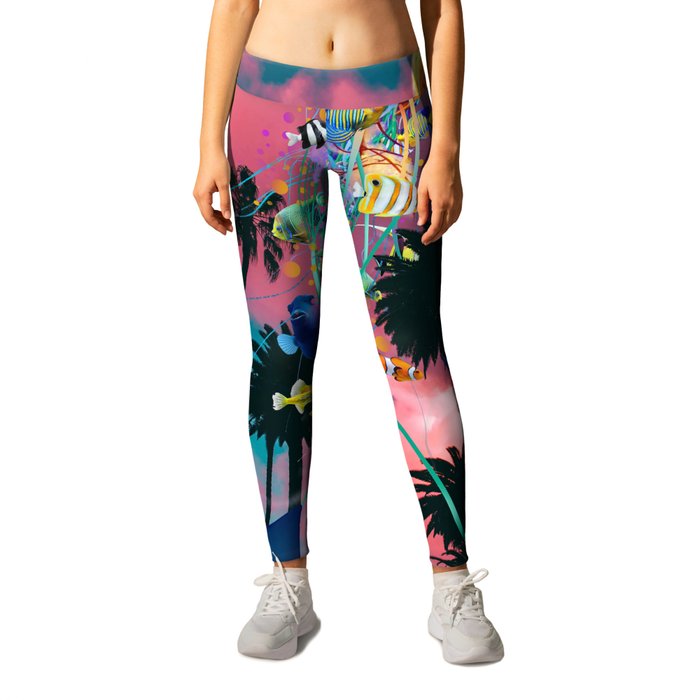 Electric Jellyfish In California Leggings