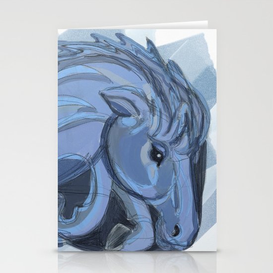Blue horse Stationery Cards