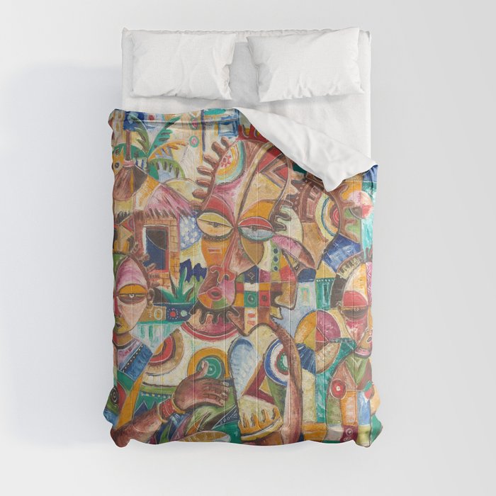 Welcome African Village Painting Comforter