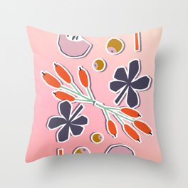 natural elements, cute flowers Throw Pillow