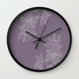 Purple Floral  Wall Clock