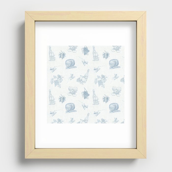 Wine Toile Pattern Recessed Framed Print