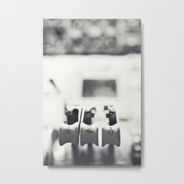 Thrust Levers in Black and White Metal Print