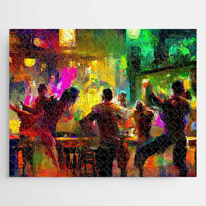 Dancing in a bar Jigsaw Puzzle