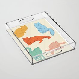 Cattitude - Cat illustration print Acrylic Tray