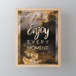 Enjoy Every Moment Black and Gold Motivational Art Framed Mini Art Print