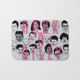 Rock-a-billy Bath Mat | Illustration, Music, Black and White 
